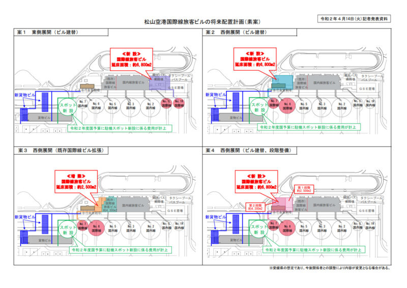 松山空港国際線旅客ビルの将来配置計画（素案）