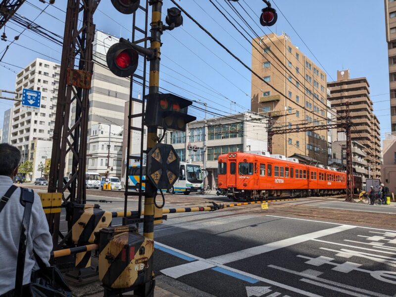 伊予鉄道 大手町駅 ダイヤモンドクロス