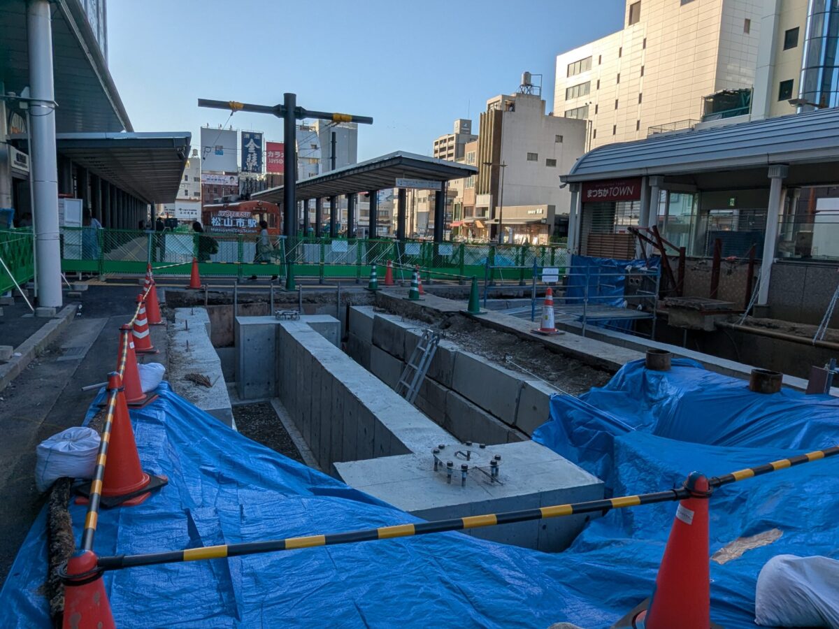 【再開発】松山市駅前広場整備状況|愛媛県松山市