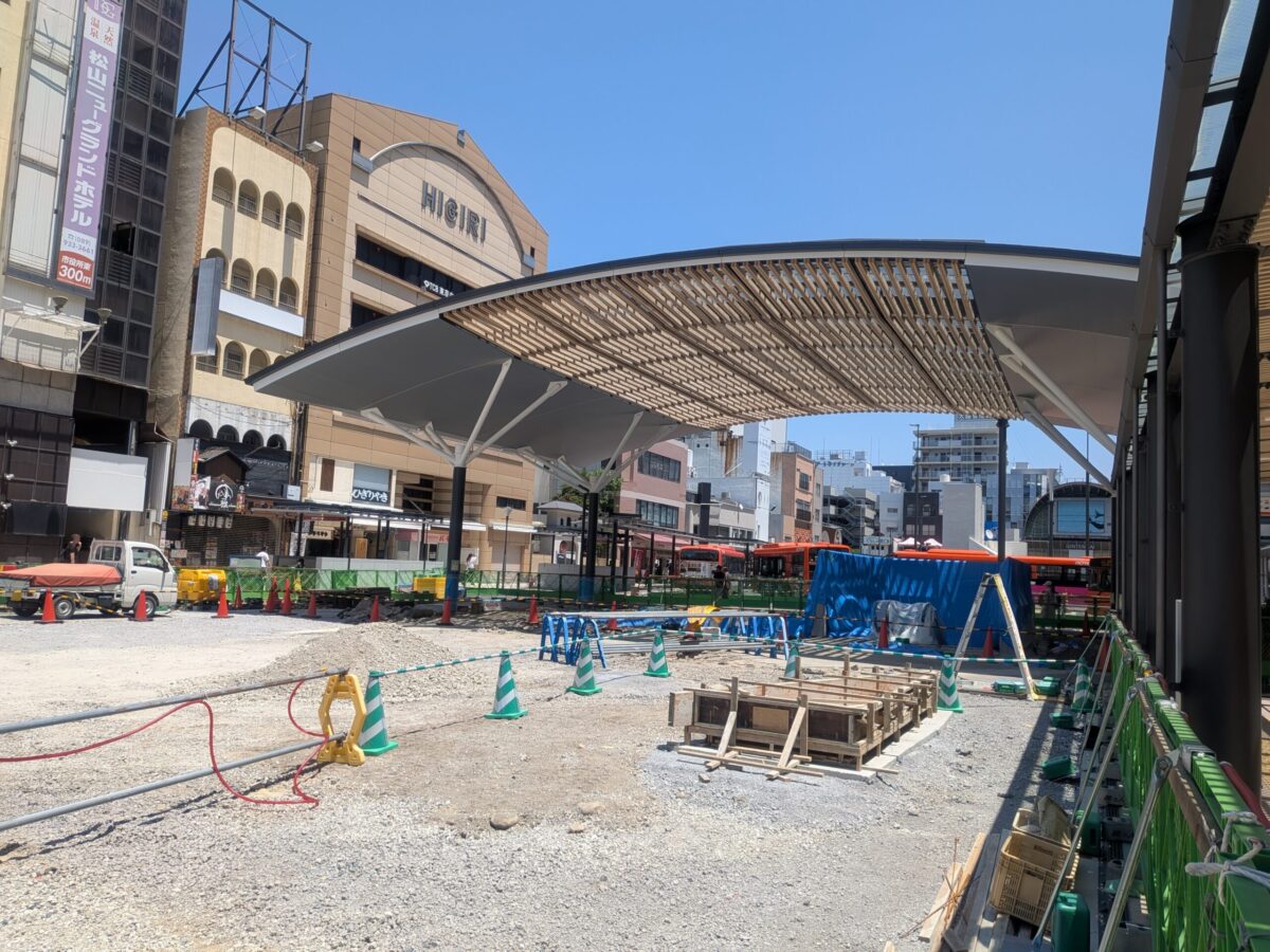 【再開発】松山市駅前広場整備状況|愛媛県松山市