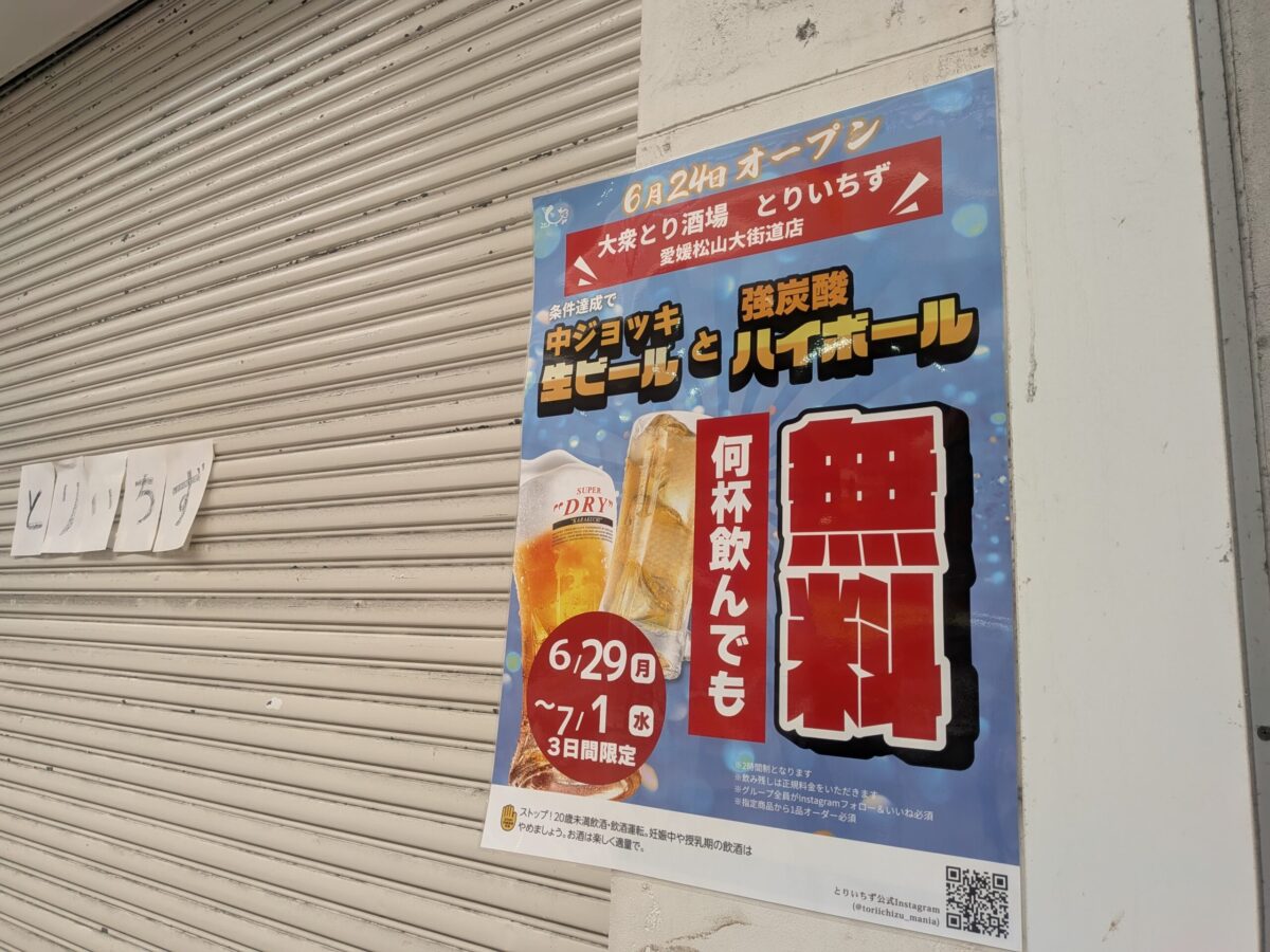 大衆とり酒場 とりいちず 愛媛松山大街道店｜大街道商店街｜愛媛県松山市